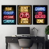 Neon Gamingplakat - Eat, Sleep, Game, Repeat