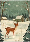 Deer Winter Holiday Green