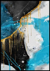 Nordic Art blue & gold foil- 3 interiørmotiv