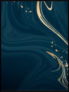 Abstract black - blue-gold Poster - Plakatbar.no