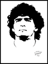 Diego Maradona - stilren plakat - Plakatbar.no