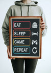 Eat-sleep-game-repeat - Plakatbar.no