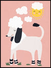 Happy Poodle Plakat eller Lerret - Plakatbar.no