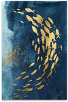 2 Blue Painting Gold Leaf Fish