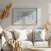 Crab Grey Poster Grey