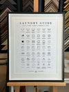 Laundry Care Label Symbols - Hvit Poster til vaskerommet - Plakatbar.no