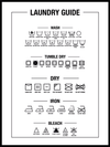 Laundry guide hvit poster - Plakatbar.no