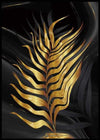 Luxury Black & Gold Leaves - 3 interiørmotiv - Plakatbar.no