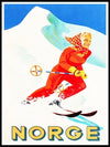 Norge - retro skiplakat - Plakatbar.no