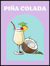 Piña colada - Retro Cocktail Plakat - Plakatbar.no