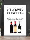 Rød, rosé eller hvit - plakat - Plakatbar.no