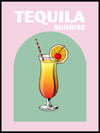 Tequila Sunrise - Retro Cocktail Plakat - Plakatbar.no