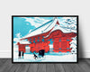 The Red Gate of Hongo in Snow, Hiroaki Takahashi- Plakat - Plakatbar.no