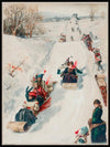 Tobogganing - Retro juleplakat - Plakatbar.no