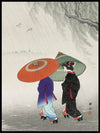 Two woman in the rain, Ohara Koson- Plakat - Plakatbar.no