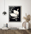 White Chinese Geese Swimming, Ohara Koson- Plakat - Plakatbar.no