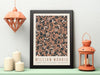 William Morris - orange and black flowers poster - Plakatbar.no