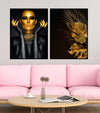 Woman portrait in gold - Poster - Plakatbar.no